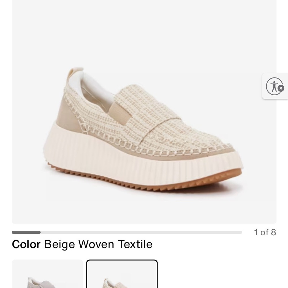 Dolce Vita Beige Woven Slip-On Sneakers - 7